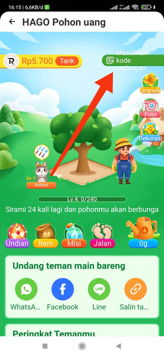 Detail Cara Memasukan Kode Undangan Hago Nomer 8