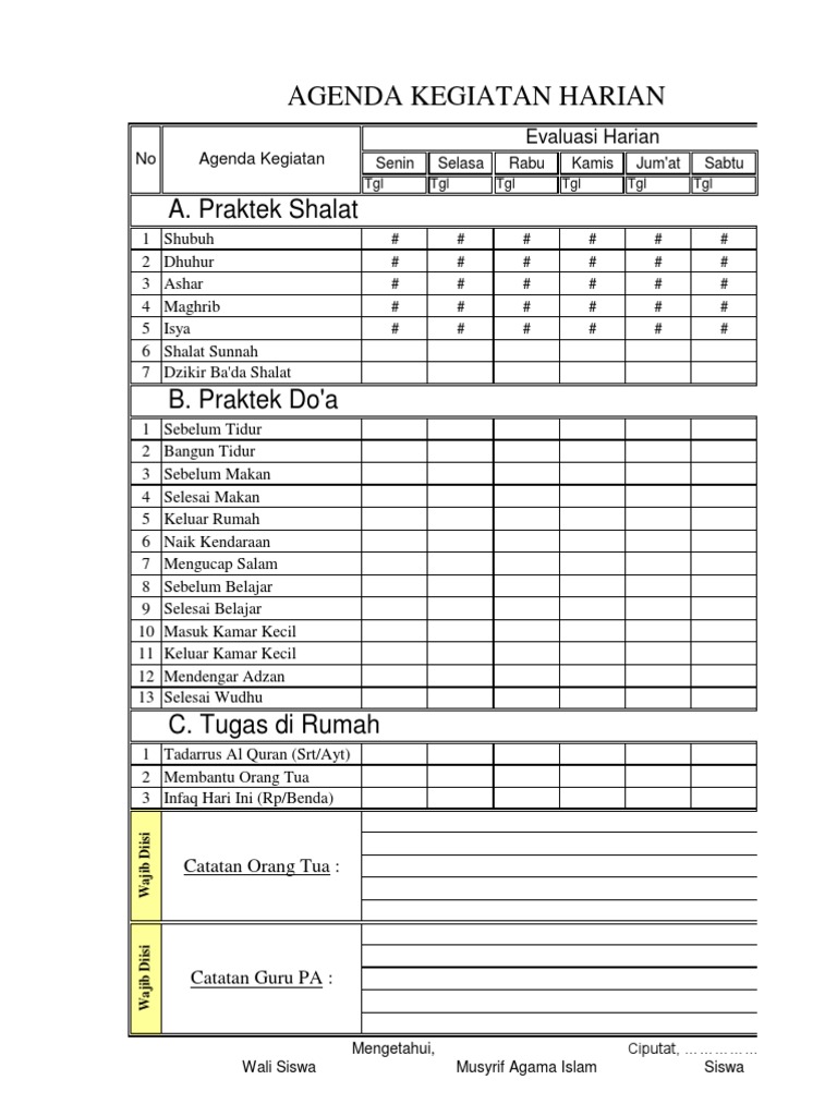 Detail Cara Membuat Buku Agenda Sholat Nomer 7