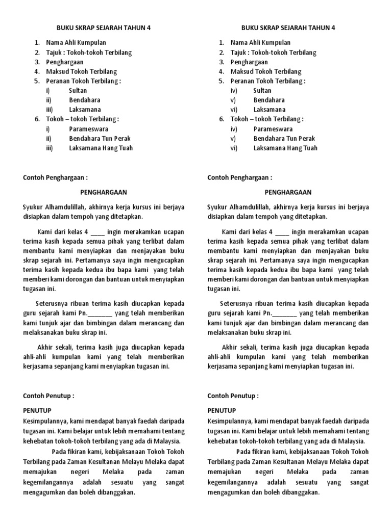 Detail Cara Membuat Buku Skrap Sejarah Tahun 4 Nomer 6