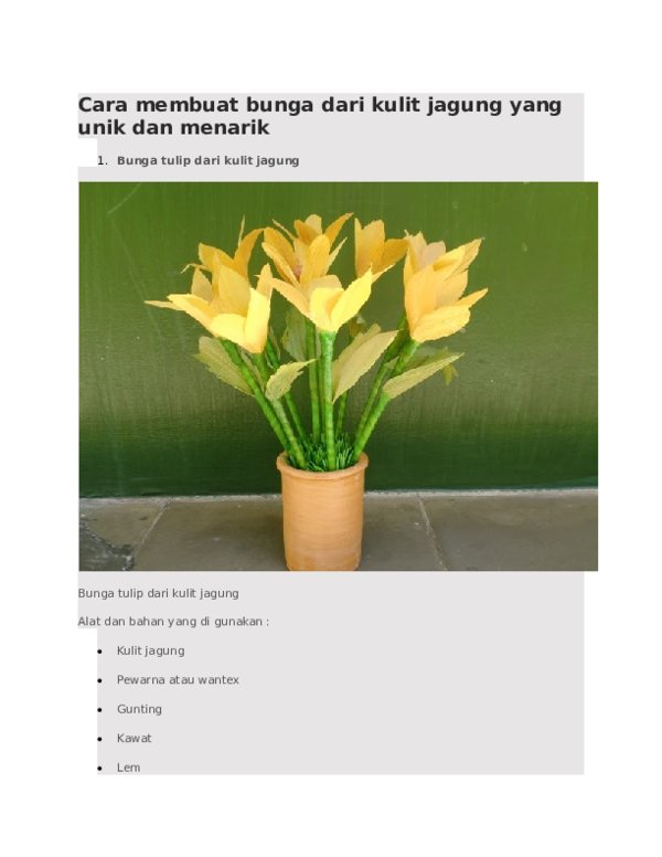 Detail Cara Membuat Bunga Dari Kulit Jagung Yang Mudah Dan Bagus Nomer 11