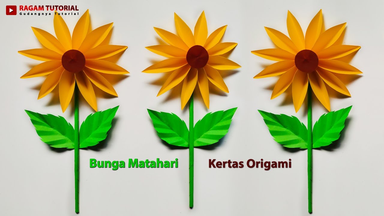 Detail Cara Membuat Bunga Matahari Dari Kertas Origami Dengan Mudah Nomer 7