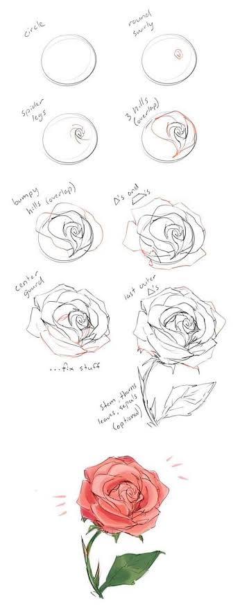 Detail Cara Membuat Bunga Mawar Di Buku Gambar Nomer 24