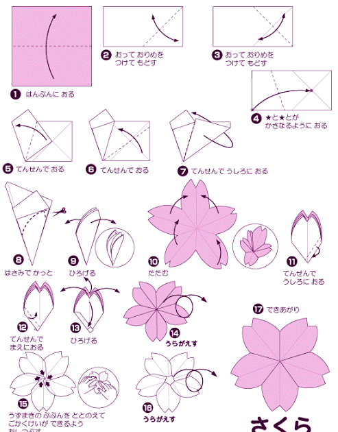 Detail Cara Membuat Bunga Sakura Dari Kertas Origami Yang Mudah Nomer 16