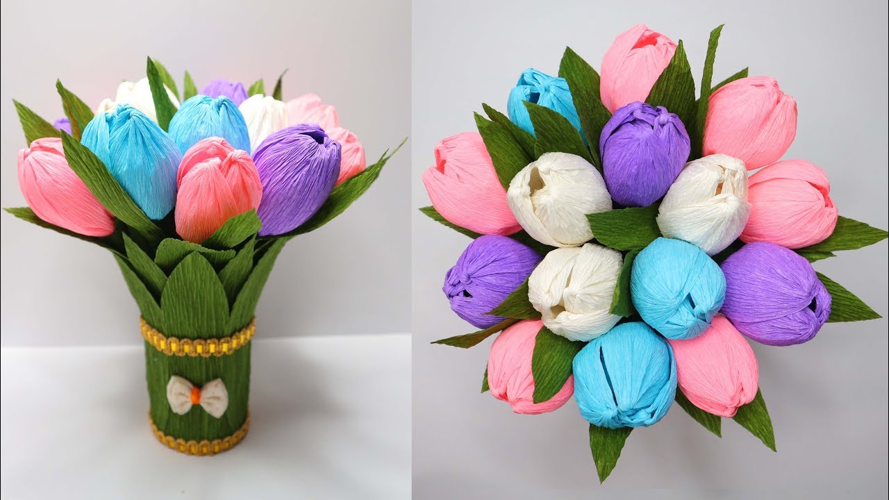 Detail Cara Membuat Bunga Tulip Dari Kertas Krep Dan Gambarnya Nomer 2