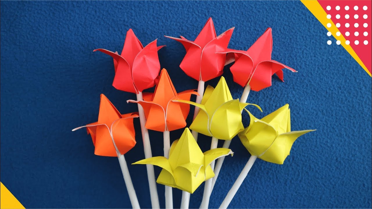 Detail Cara Membuat Bunga Tulip Dengan Kertas Origami Nomer 2