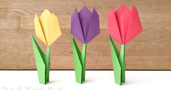 Detail Cara Membuat Bunga Tulip Dengan Kertas Origami Nomer 35