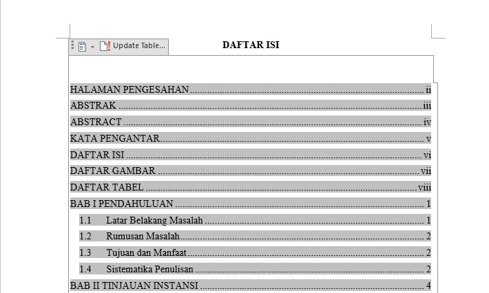 Detail Cara Membuat Daftar Gambar Dan Daftar Tabel Nomer 15