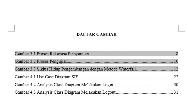 Detail Cara Membuat Daftar Gambar Dan Daftar Tabel Nomer 16