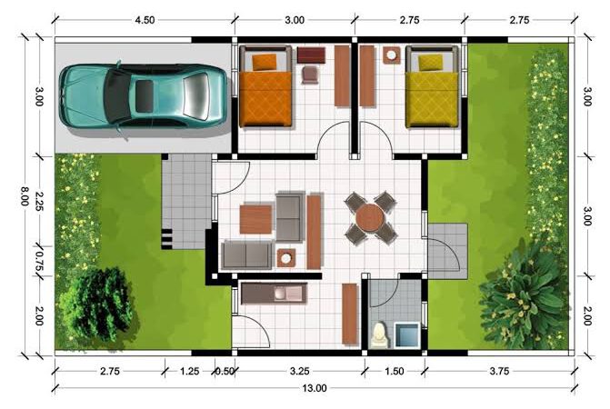 Detail Cara Membuat Denah Rumah Dengan Skala Nomer 24