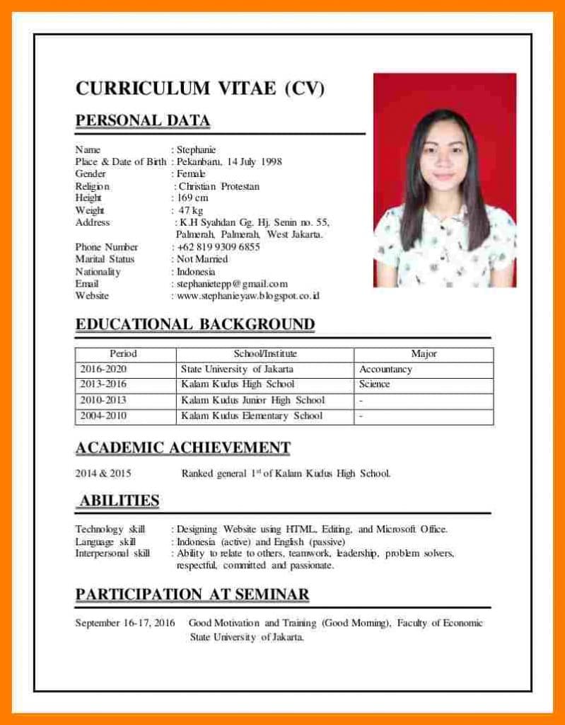 Detail Cara Membuat Desain Cv Yang Menarik Di Word Nomer 16