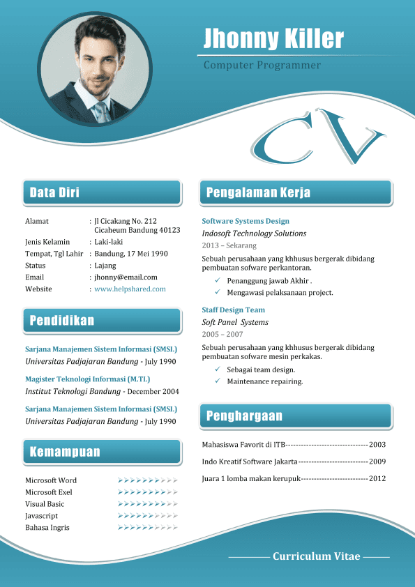 Detail Cara Membuat Desain Cv Yang Menarik Di Word Nomer 19