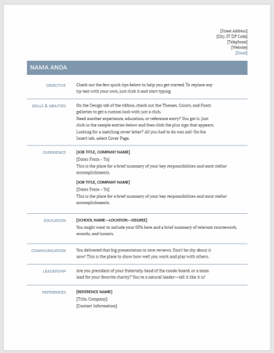 Detail Cara Membuat Desain Cv Yang Menarik Di Word Nomer 23