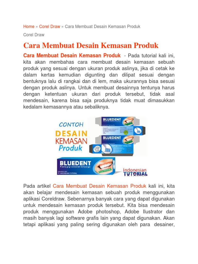 Detail Cara Membuat Desain Kemasan Produk Dengan Coreldraw Nomer 37