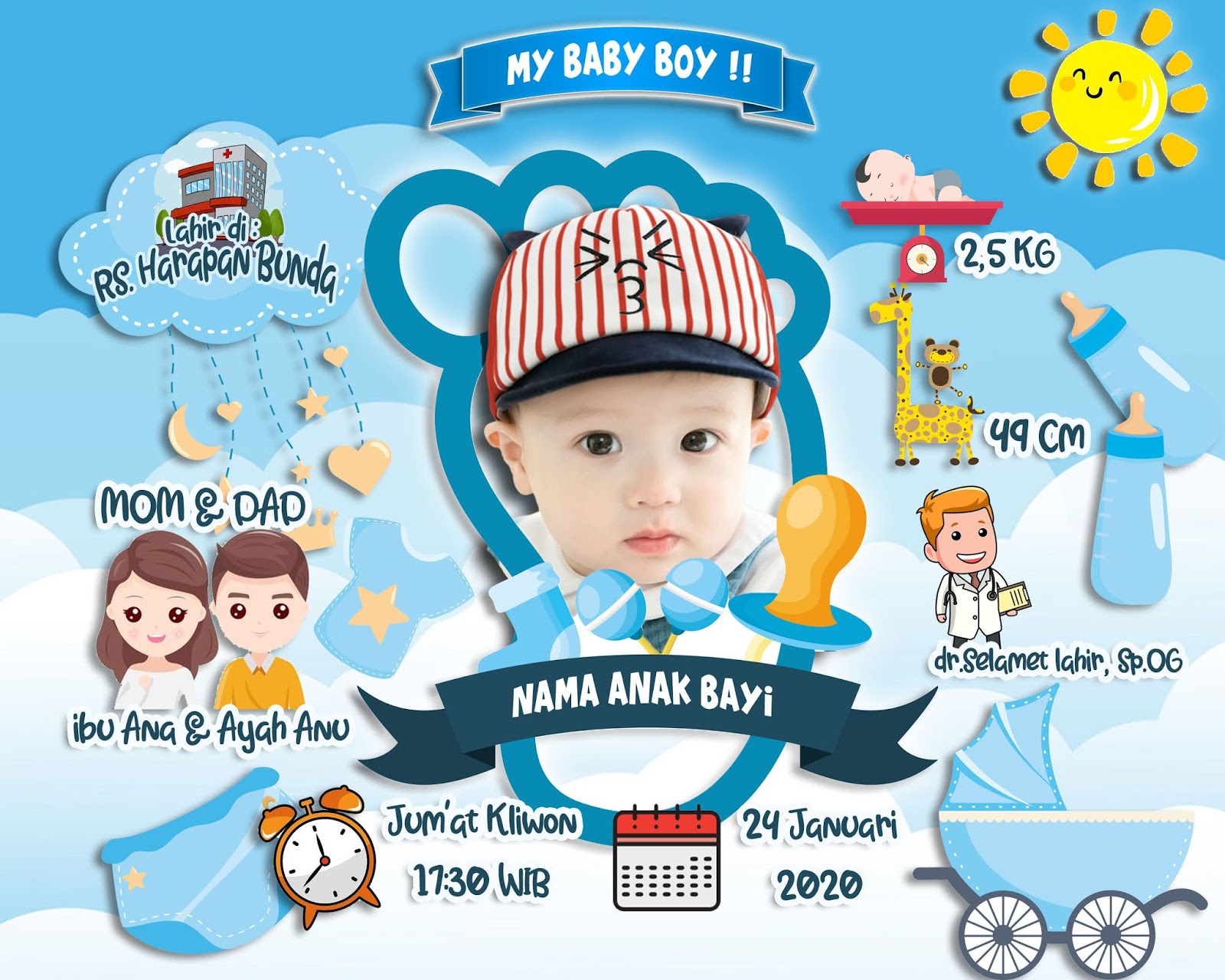 Detail Cara Membuat Frame Biodata Bayi Nomer 4