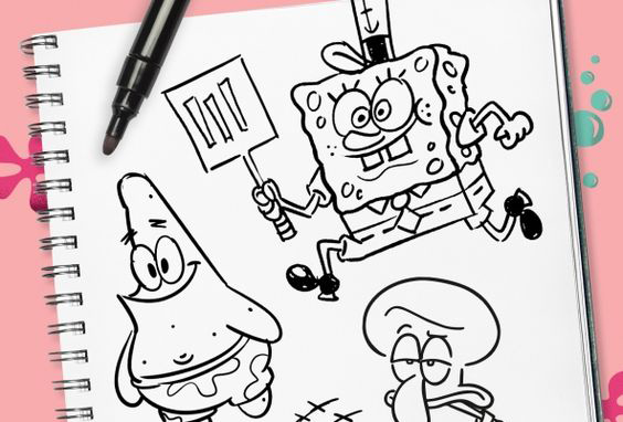 Detail Cara Membuat Gambar Spongebob Nomer 26