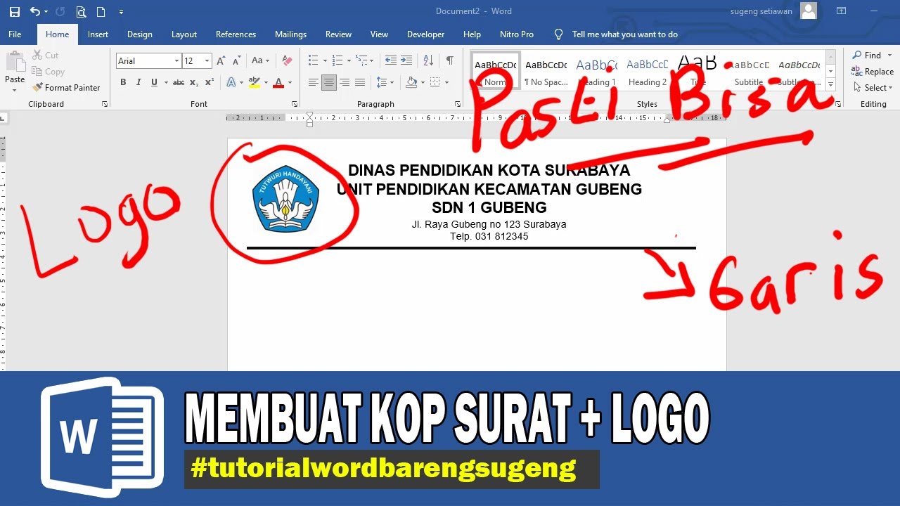 Detail Cara Membuat Garis Di Kop Surat Nomer 39