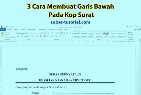 Detail Cara Membuat Garis Dibawah Kop Surat Nomer 22