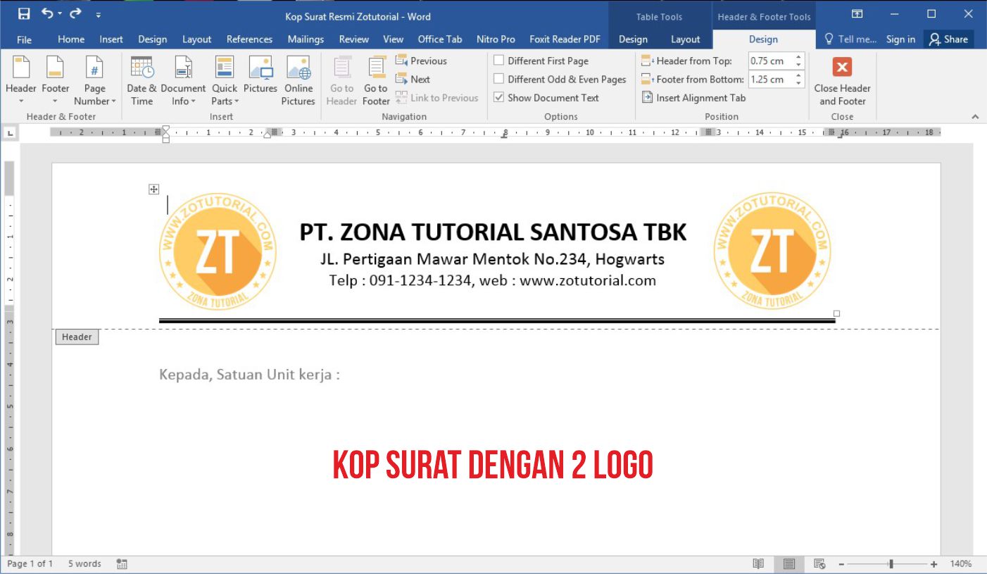 Detail Cara Membuat Kop Surat Di Word 2010 Nomer 13