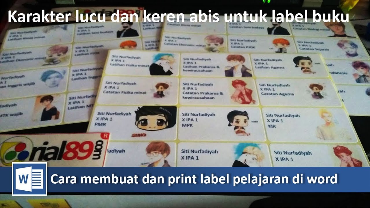 Detail cara membuat label buku perpustakaan dengan word koleksi nomer 11
