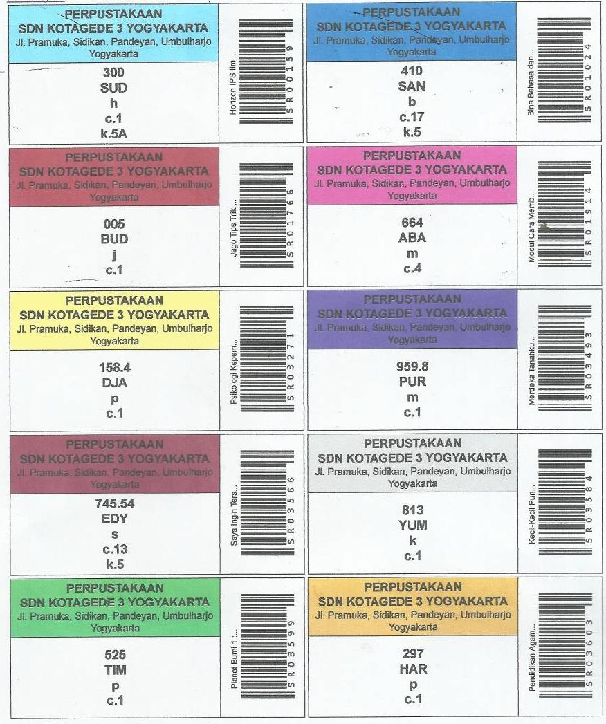 Cara membuat label buku perpustakaan dengan word 40 koleksi gambar
