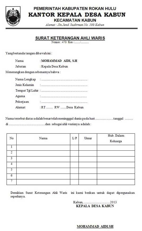 Detail Cara Membuat Surat Ahli Waris Rumah Nomer 12