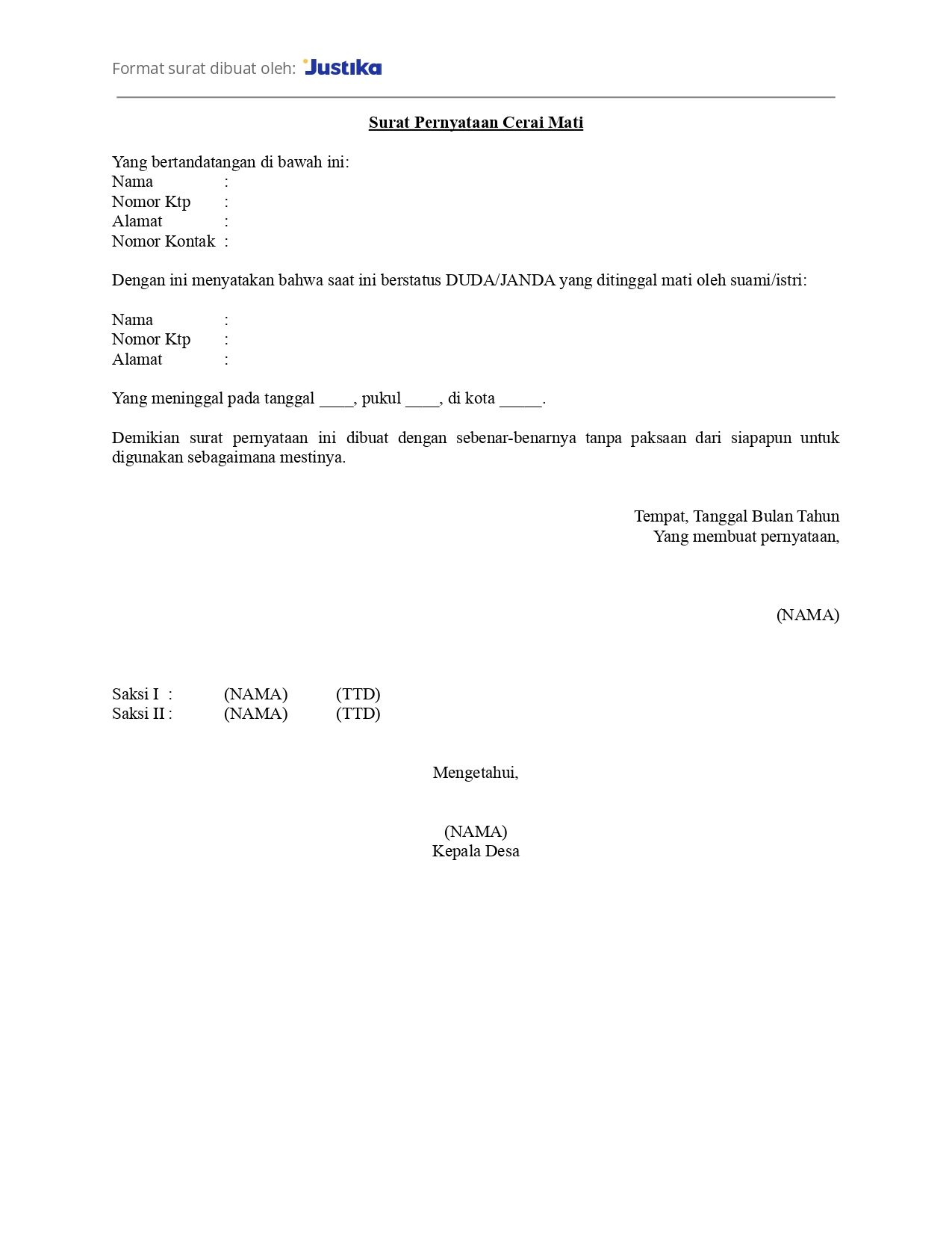 Detail Cara Membuat Surat Cerai Mati Nomer 3