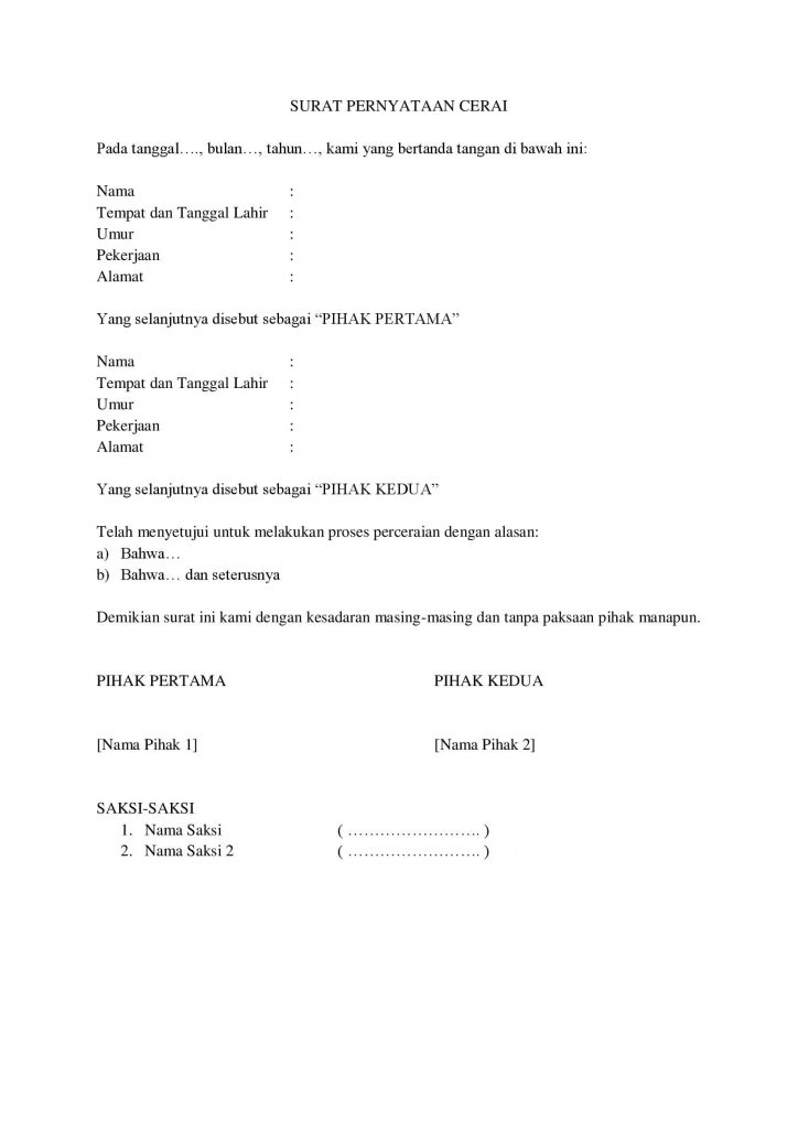 Detail Cara Membuat Surat Cerai Sendiri Nomer 4