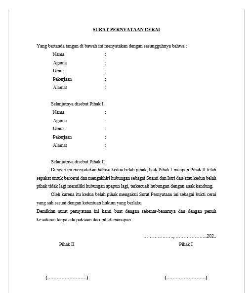 Detail Cara Membuat Surat Cerai Tertulis Nomer 12