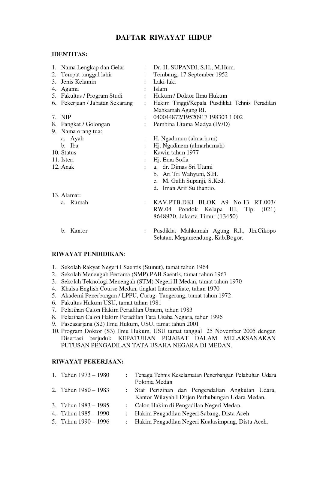 Detail Cara Membuat Surat Daftar Riwayat Hidup Nomer 45