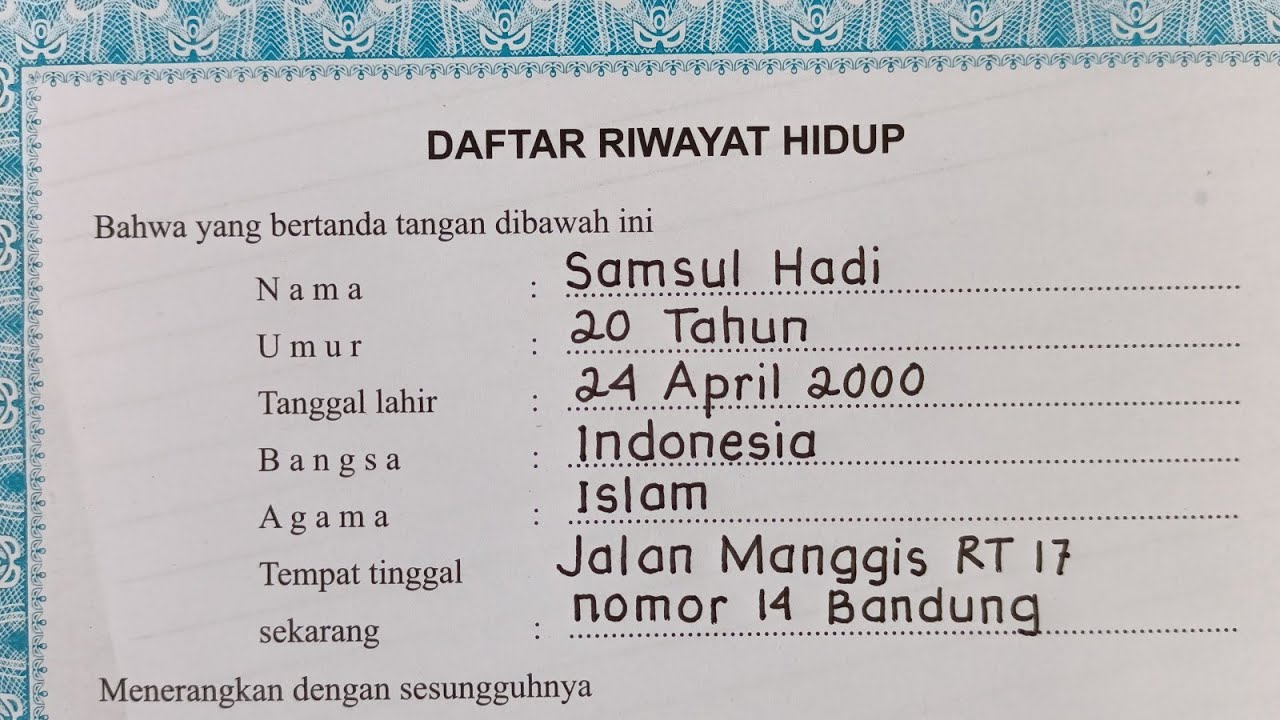 Detail Cara Membuat Surat Daftar Riwayat Hidup Untuk Melamar Pekerjaan Nomer 32