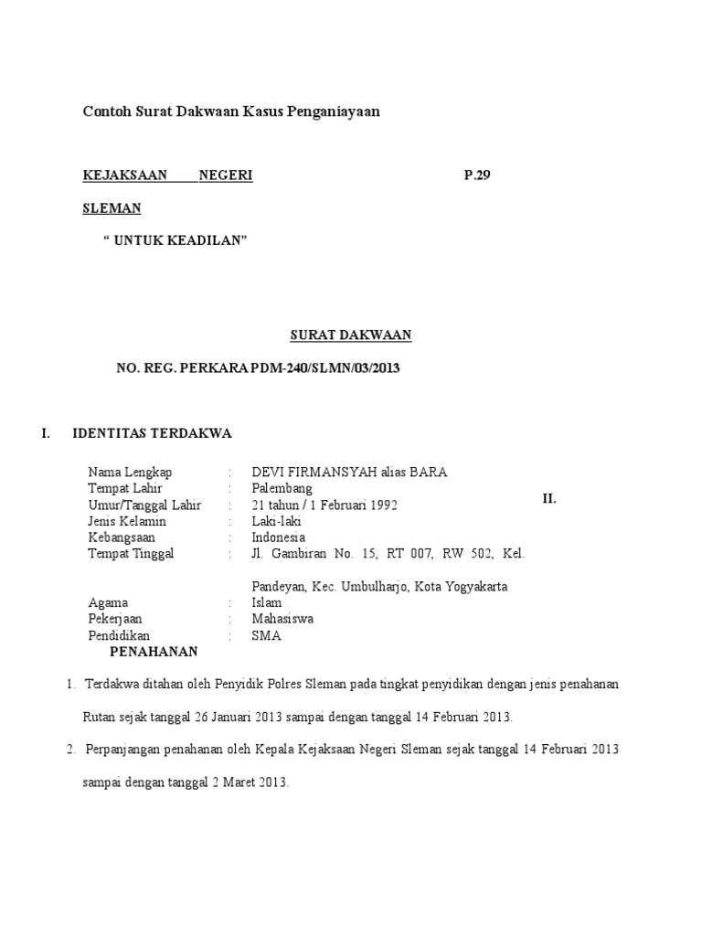 Detail Cara Membuat Surat Dakwaan Nomer 17