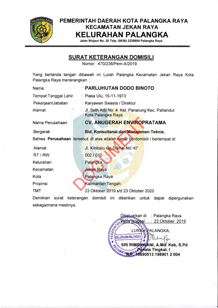 Detail Cara Membuat Surat Domisili Perusahaan Nomer 10