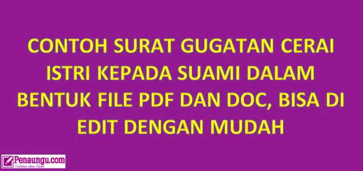 Detail Cara Membuat Surat Gugatan Cerai Nomer 31