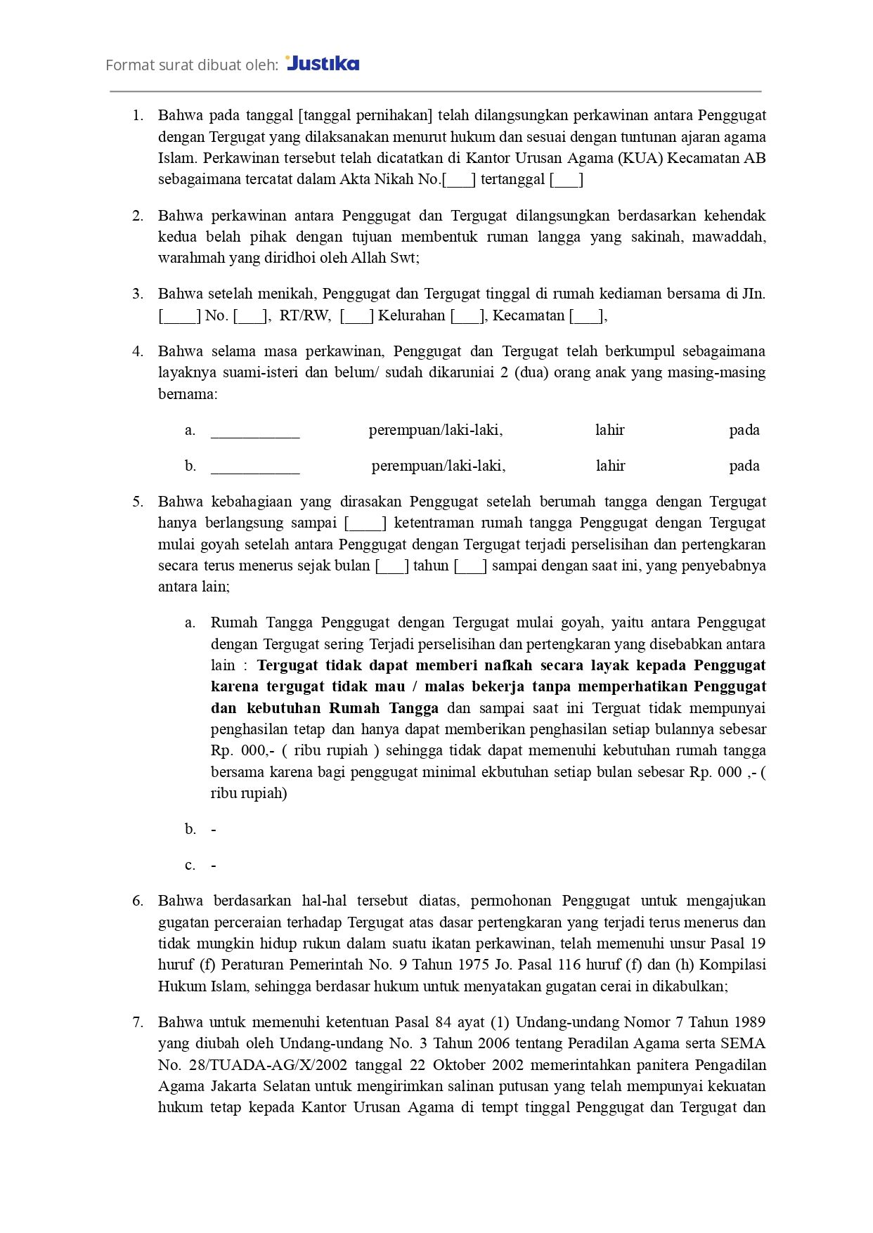 Detail Cara Membuat Surat Gugatan Cerai Nomer 41