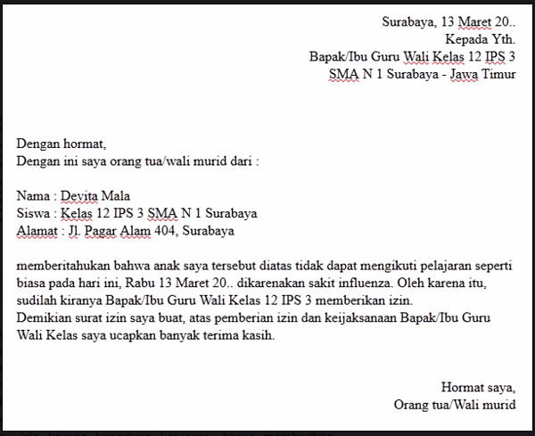 Detail Cara Membuat Surat Izin Sakit Di Sekolah Nomer 2