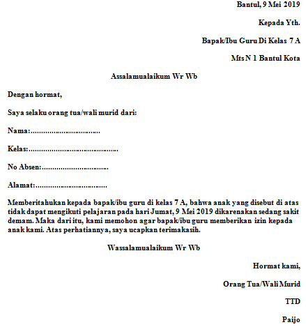 Cara Membuat Surat Izin Sekolah Mts - KibrisPDR