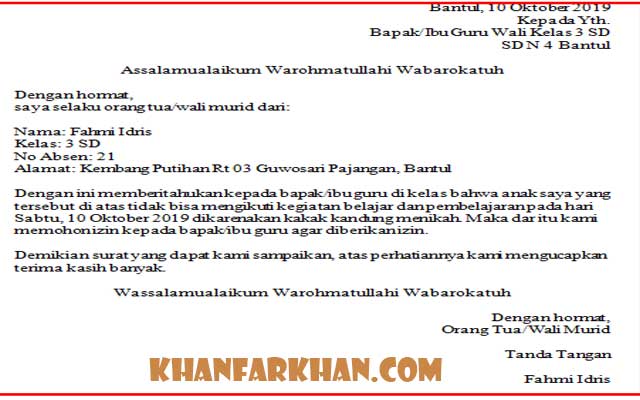 Detail Cara Membuat Surat Izin Sekolah Smp Yang Benar Nomer 43