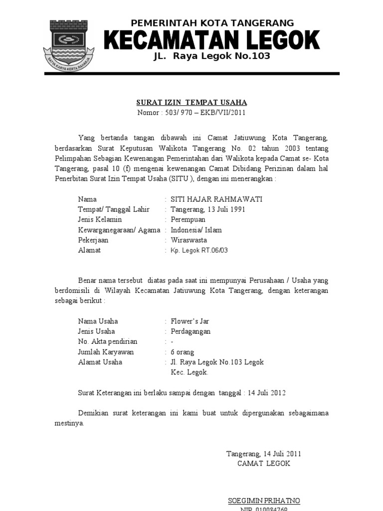 Detail Cara Membuat Surat Izin Tempat Usaha Nomer 7