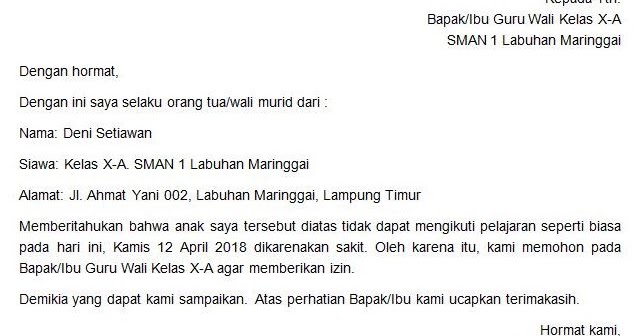 Detail Cara Membuat Surat Izin Tidak Masuk Kerja Nomer 29