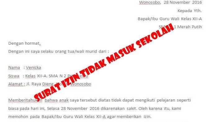 Detail Cara Membuat Surat Izin Tidak Masuk Sekolah Nomer 11