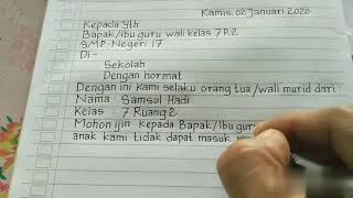 Detail Cara Membuat Surat Izin Tidak Masuk Sekolah Nomer 49