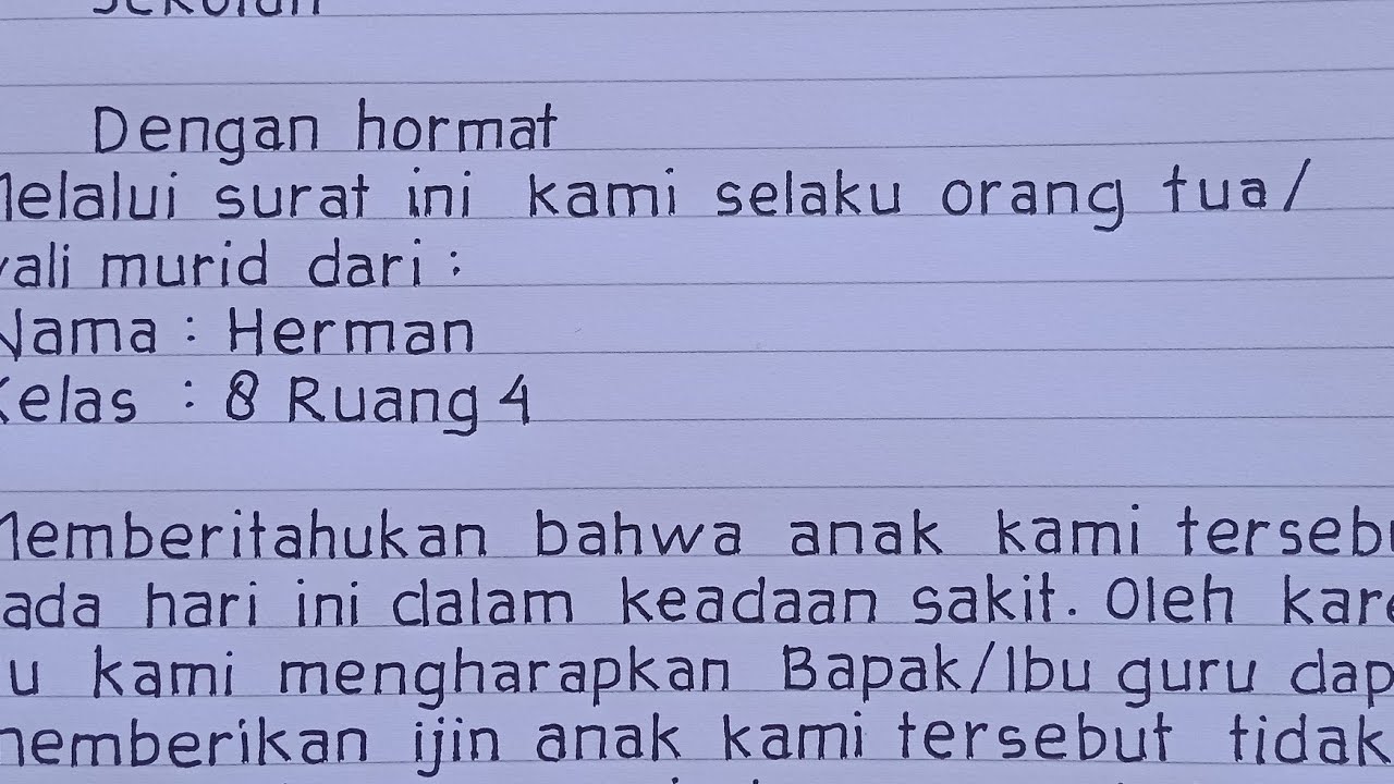 Detail Cara Membuat Surat Izin Tidak Masuk Sekolah Nomer 5