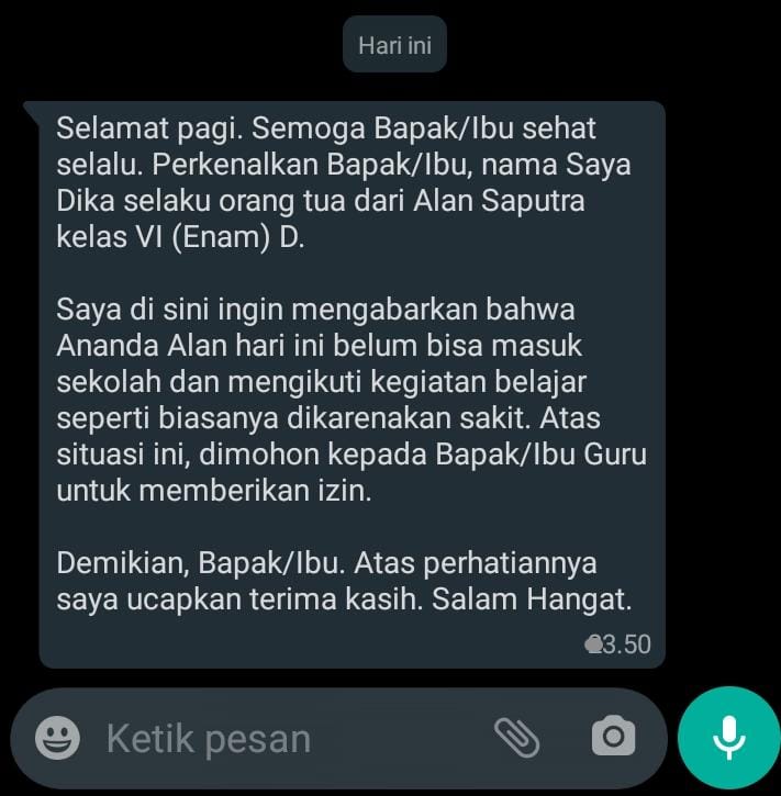 Detail Cara Membuat Surat Izin Tidak Masuk Sekolah Karena Sakit Nomer 50