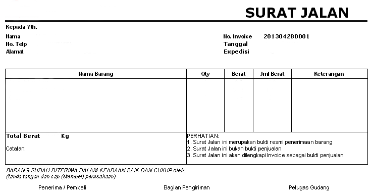 Detail Cara Membuat Surat Jalan Barang Nomer 24