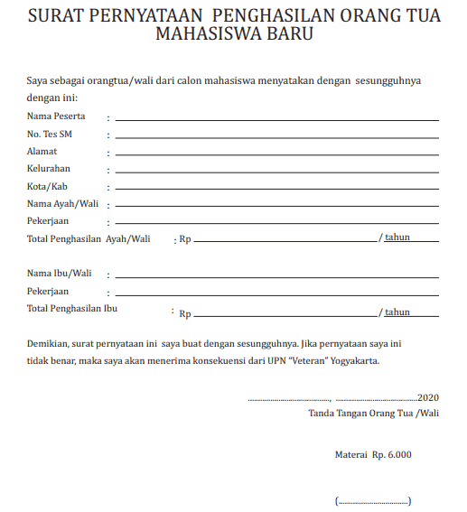 Detail Cara Membuat Surat Keterangan Penghasilan Orang Tua Nomer 21