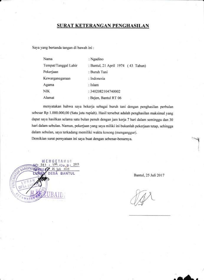 Detail Cara Membuat Surat Keterangan Penghasilan Wiraswasta Nomer 24