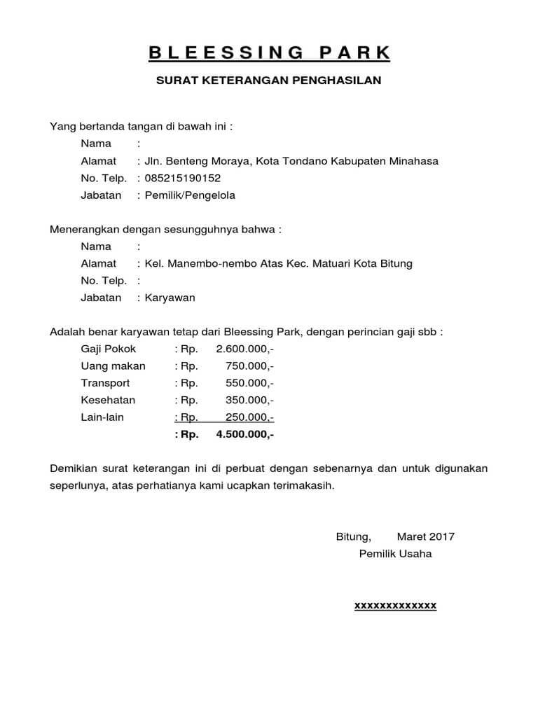 Detail Cara Membuat Surat Keterangan Penghasilan Wiraswasta Nomer 36