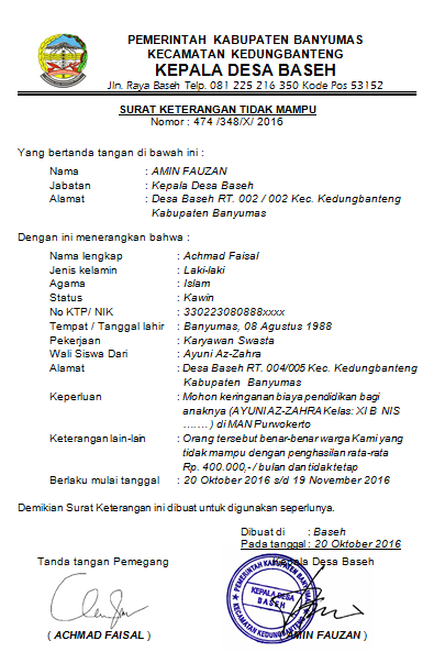 Detail Cara Membuat Surat Keterangan Tidak Mampu Nomer 10