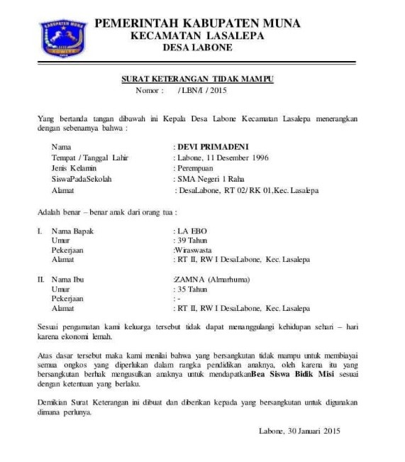 Detail Cara Membuat Surat Keterangan Tidak Mampu Nomer 2