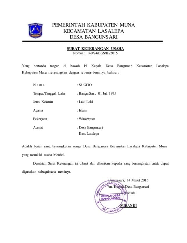 Cara Membuat Surat Keterangan Usaha Dari Kelurahan - KibrisPDR